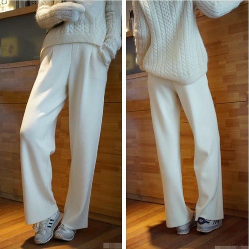 flared knit trousers